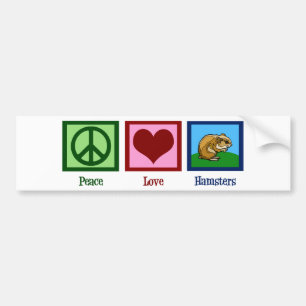 Peace Love Hamsters Bumper Sticker