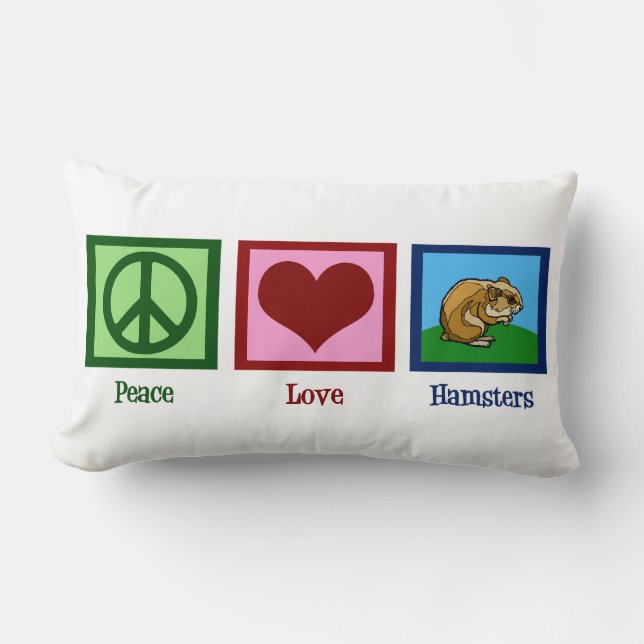 Peace Love Hamsters Lumbar Cushion (Front)