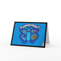Peace Love & Hannukah Butterfly Card
