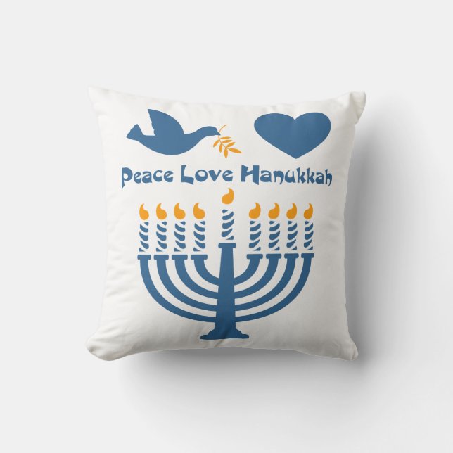 Peace Love Hanukkah Cushion (Front)