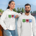 Peace Love Hanukkah Hoodie<br><div class="desc">Peace Love Hanukkah unisex hoodie for a Jewish man or woman who likes to celebrate Chanukah. A pretty peace sign,  heart,  and a beautiful menorah.</div>
