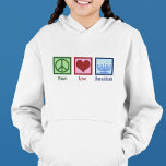 Peace Love Hanukkah Kids<br><div class="desc">Peace Love Hanukkah kids hoodie for a Jewish child who likes to celebrate Chanukah. A pretty peace sign, heart, and a beautiful menorah.</div>
