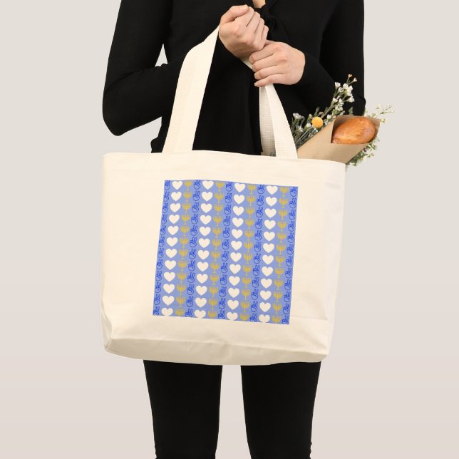 Peace Love & Hanukkah Tote Bag (Front (Product))