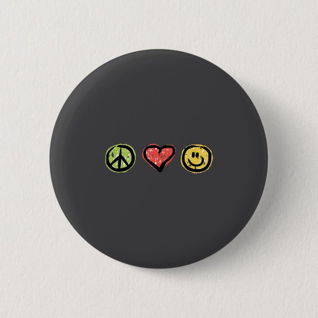 Peace Love Hapness Insrational Hipe Gift  6 Cm Round Badge (Front)