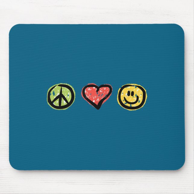 Peace Love Hapness Insrational Hipe Gift  Mouse Mat (Front)