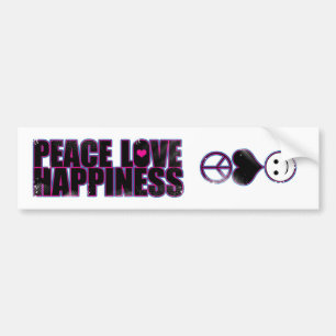 Peace Love Happiness Bumper Sticker