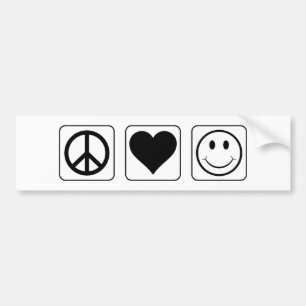 Peace Love Happiness Bumper Sticker