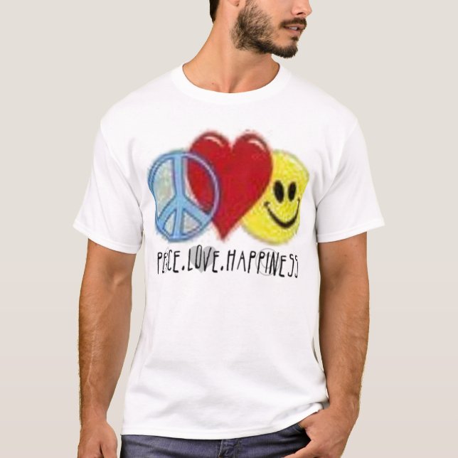 Peace Love & Happiness Fitted Tee (Front)