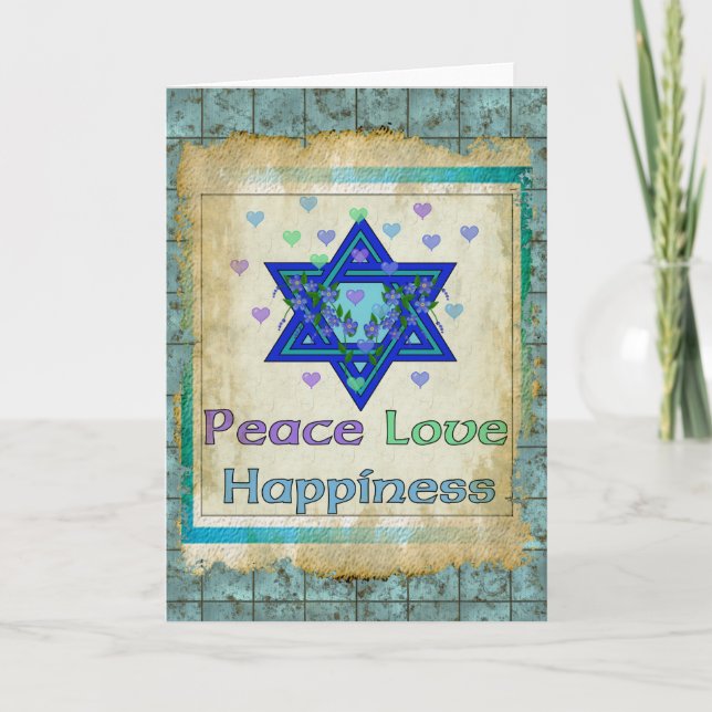 Peace Love Happiness Holiday Card (Front)