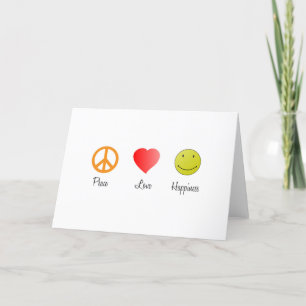 Peace Love Happiness Holiday Card