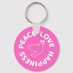 PEACE LOVE HAPPINESS KEYCHAIN