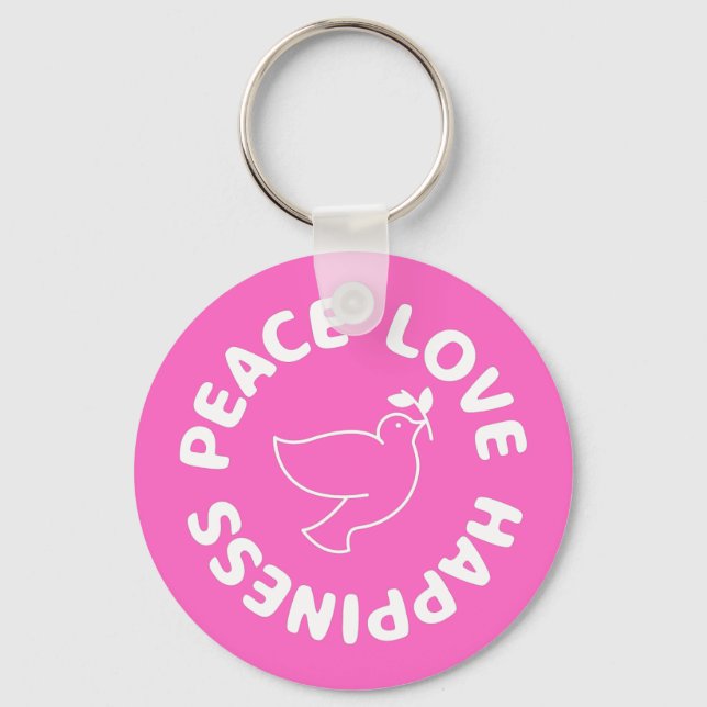 PEACE LOVE HAPPINESS KEYCHAIN (Front)