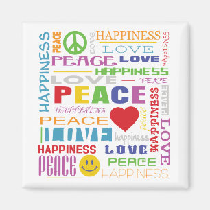 Peace Love Happiness Magnet