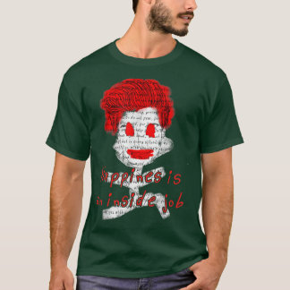 Peace Love Happiness Motivation Black Red Designer T-Shirt