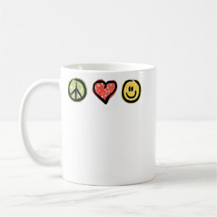 Peace Love Happiness Positive Message Symbols Coffee Mug