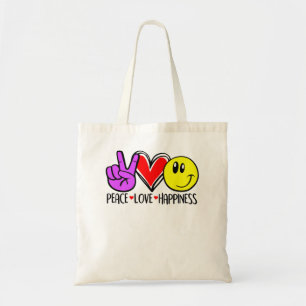 Peace Love Happiness Positivity Tote Bag
