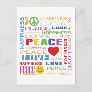 Peace Love Happiness Postcard