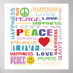 Peace Love Happiness Poster