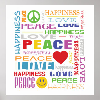 Peace Love Happiness Poster