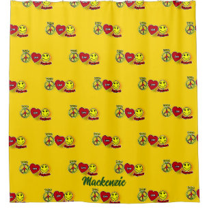 Peace Love Happiness Shower Curtain