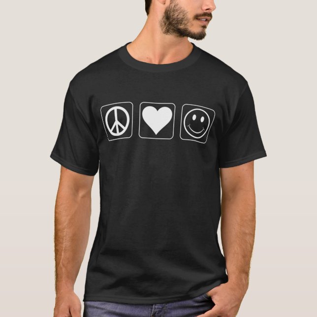 Peace Love Happiness T-Shirt (Front)