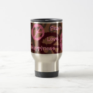 Peace, Love, Happiness Travel Mug