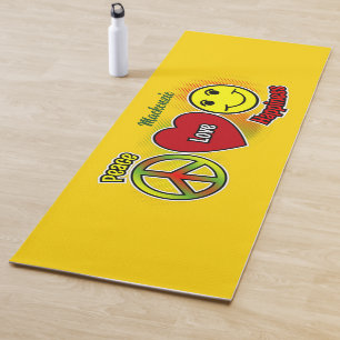 Peace Love Happiness Yoga Mat