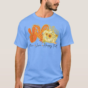 Peace Love Happy Fall Pumpkin Sunflower Vintage Au T-Shirt