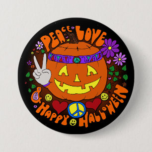 Peace, Love, & Happy Halloween! Designer Button