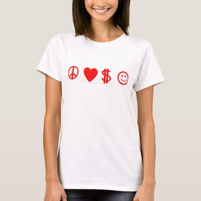 PEACE LOVE HAPPY MONEY women's long sleeve t-shirt (Front)