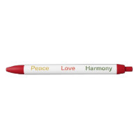 Peace Love Harmony gold red green