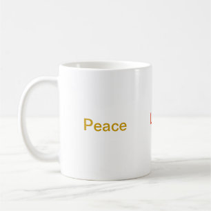 Peace Love Harmony gold red green Coffee Mug