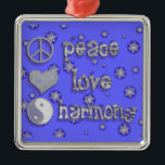 Peace, Love, Harmony Metal Tree Decoration<br><div class="desc">Spread the good wishes with a gift for friends or just some decor for yourself.</div>