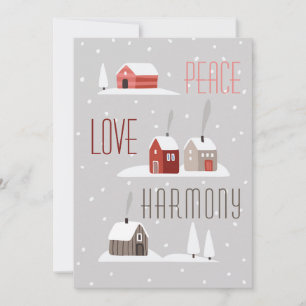 Peace Love Harmony Retro Christmas Holiday Photo