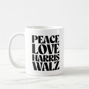 Peace Love Harris Walz Coffee Mug
