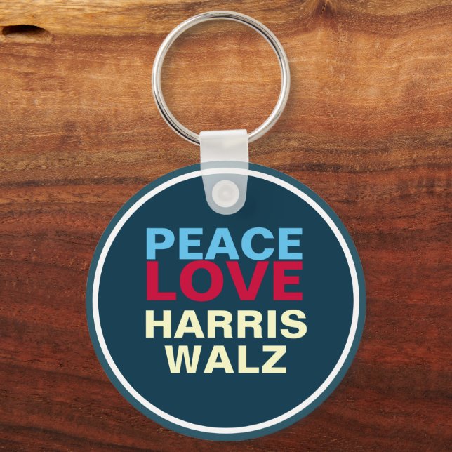 PEACE LOVE HARRIS WALZ Mod Key Ring (Back)