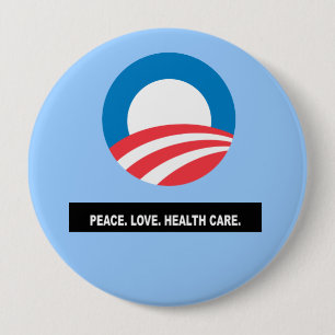 Peace. Love. Health Care. Headline 10 Cm Round Badge