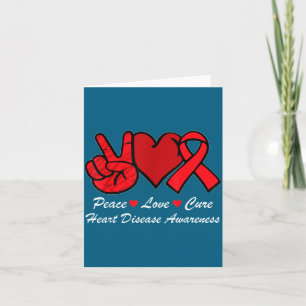 Peace Love Heart Disease Awareness Chd Suprt Wear  Card