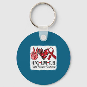 Peace Love Heart Disease Awareness Chd Suprt Wear  Key Ring