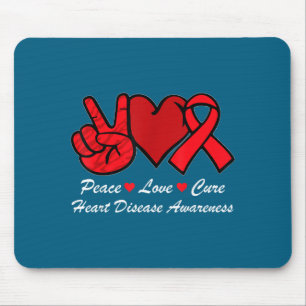 Peace Love Heart Disease Awareness Chd Suprt Wear Mouse Mat