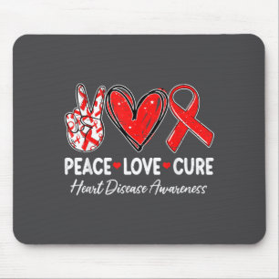 Peace Love Heart Health Heart Disease Awareness Ch Mouse Mat