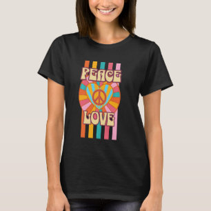 Peace Love Heart Retro 70s 80s Hippie Costume Vint T-Shirt