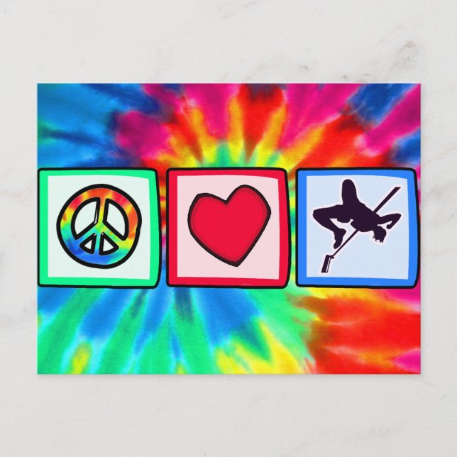 Peace, Love, High Jump Postcard (Front)
