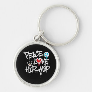 Peace Love Hip Hop Dancing Key Ring