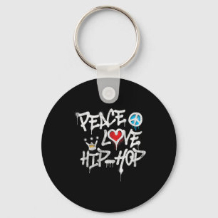 Peace Love Hip Hop Dancing Key Ring
