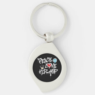 Peace Love Hip Hop Dancing Key Ring