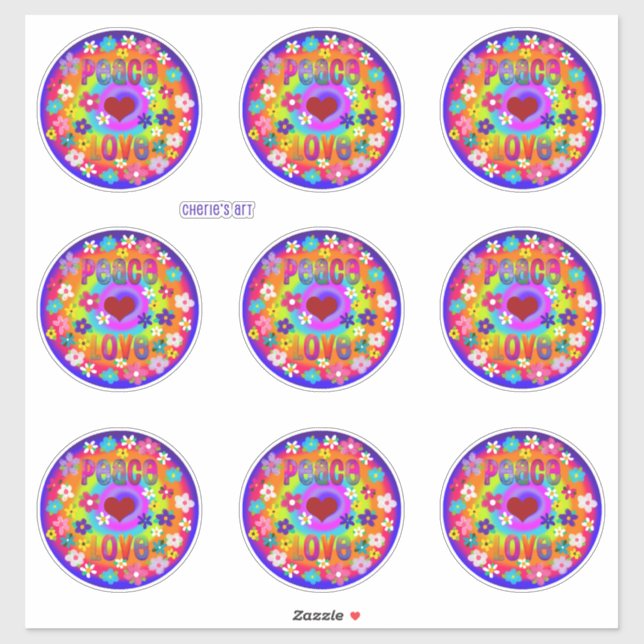 Peace Love Hippie Style Flowers So Cute (Sheet)