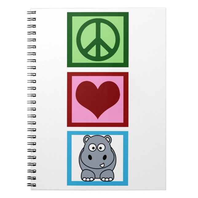 Peace Love Hippos Notebook (Front)