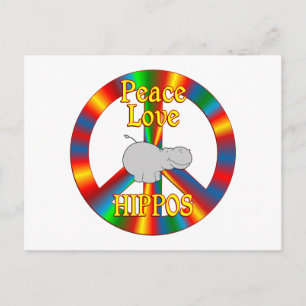 Peace Love Hippos Postcard