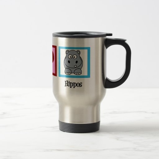 Image of Peace Love Hippos Travel Mug